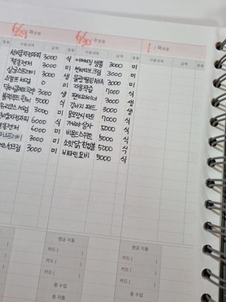 리훈 오늘쓰임 가계부 1년용 — 4.5점을 준 리뷰어가 2021년 6월 올린 사용 사진