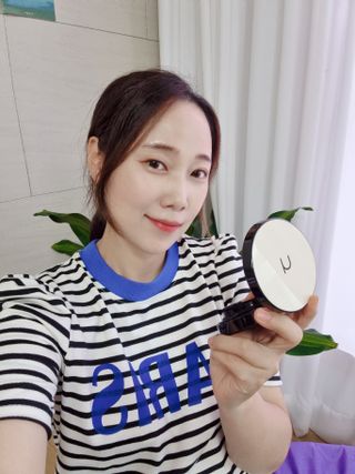 하멜 비건 아쿠아 글로우 제로핏 쿠션 — 5점을 준 리뷰어가 2022년 8월 올린 사용 사진