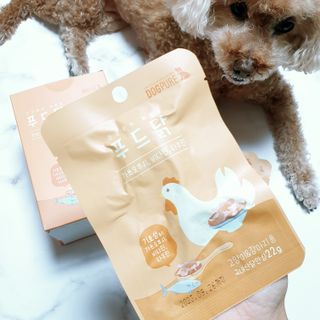 도그퓨어 푸드닭 강아지 닭고기 통살 애견간식 오리지널/차전자피/초록입홍합 — 5점을 준 리뷰어가 2021년 11월 올린 사용 사진