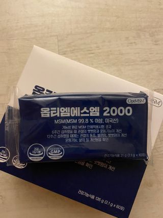 바른비타민 옵티엠에스엠2000 1박스 60포 관절 연골 복합건강기능식품 — 5점을 준 리뷰어가 2021년 6월 올린 사용 사진