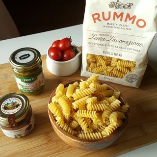 이탈리안 프리미엄 파스타 룸모 Rummo 파스타 2종 + 바질 페스토 + 블랙 트러플 페이스트 — 5점을 준 리뷰어가 2021년 7월 올린 사용 사진