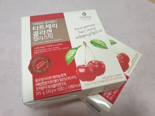 자연에온 가득담은 몽모랑시 타트체리 콜라겐 젤리스틱 — 5점을 준 리뷰어가 2020년 12월 올린 사용 사진