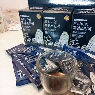 참앤들황토농원 국내산 흑염소를 정성스럽게 담은, 프리미엄 흑염소 진액 70ml x 30포 1박스 — 5점을 준 리뷰어가 2023년 1월 올린 사용 사진