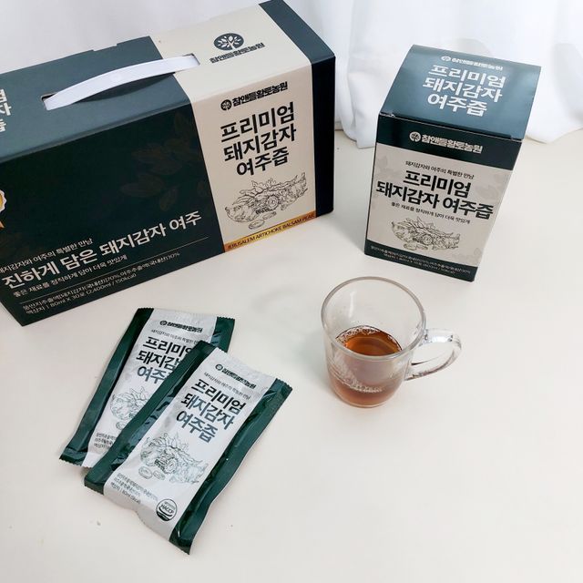 국내산 돼지감자와 여주를 진하게 담은, 프리미엄 돼지감자 여주즙 80ml X 30포 1박스 리뷰 사진