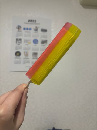 (주) 피치코리아 레인보우 롤팝젤리 후르츠믹스x10개입 — 4점을 준 리뷰어가 2023년 11월 올린 사용 사진