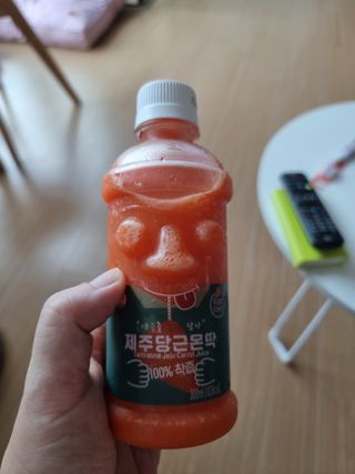 탐라원 제주의 맛, 몬딱주스 4종세트 - 한라봉몬딱주스, 천혜향몬딱주스, 청귤에이드, 당근몬딱주스 — 3점을 준 리뷰어가 2021년 8월 올린 사용 사진