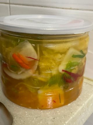 셰프애찬 단호박 백김치 1kg — 5점을 준 리뷰어가 2022년 10월 올린 사용 사진