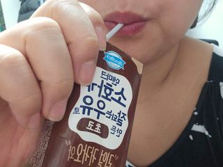[구매평]덴마크 소화가 잘되는 우유로 만든 초코, 190ml, 24개 — 5점을 준 리뷰어가 2025년 2월 올린 사용 사진