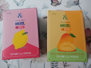 비타앤C 레몬맛, 망고맛 — 5점을 준 리뷰어가 2021년 4월 올린 사용 사진