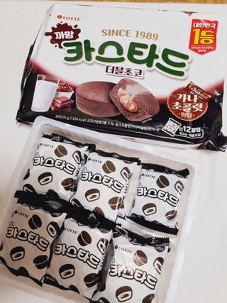롯데제과 까망카스타드 더블초코 — 5점을 준 리뷰어가 2021년 5월 올린 사용 사진
