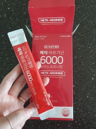 메타아르기닌 GC녹십자웰빙 메타 아르기닌 6000 플러스 오르니틴 — 5점을 준 리뷰어가 2022년 5월 올린 사용 사진