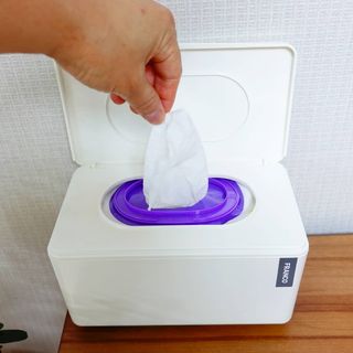 창신리빙 [프랑코 스마트 마스크·물티슈 보관함 오픈캡형] 똑똑한 정리 수납 — 5점을 준 리뷰어가 2021년 7월 올린 사용 사진