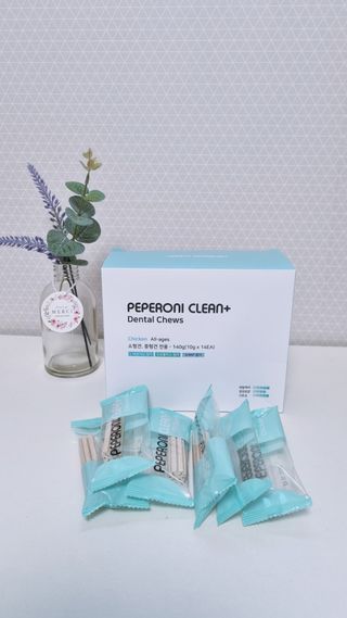 페페로니 클린플러스 덴탈치킨껌 10g x 14p — 5점을 준 리뷰어가 2021년 7월 올린 사용 사진