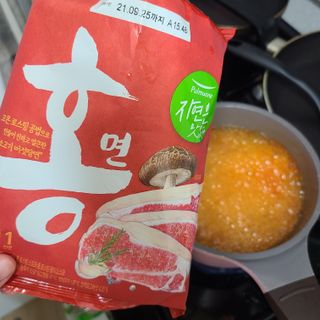 [풀무원] 자연은맛있다 정면, 백면, 홍면  세트 — 4점을 준 리뷰어가 2021년 4월 올린 사용 사진