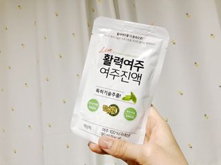 참유원 특허제조 활력 여주진액 여주즙 50포 — 5점을 준 리뷰어가 2022년 1월 올린 사용 사진