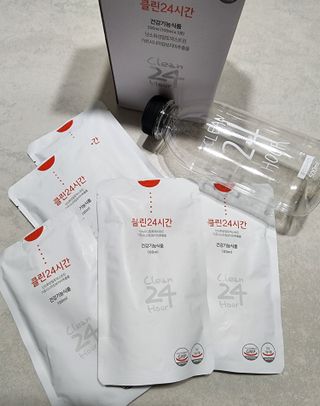 클린24시간 1BOX(5포) + 전용보틀(500ml) — 5점을 준 리뷰어가 2022년 8월 올린 사용 사진
