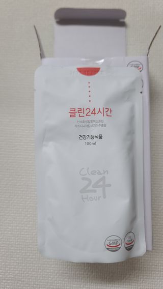 클린24시간 1BOX(5포) + 전용보틀(500ml) — 2점을 준 리뷰어가 2022년 8월 올린 사용 사진