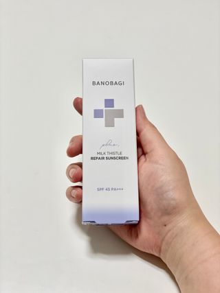 바노바기 코스메틱 바노바기 밀크씨슬 리페어 시카 선스크린 플러스 50ml — 5점을 준 리뷰어가 2023년 2월 올린 사용 사진