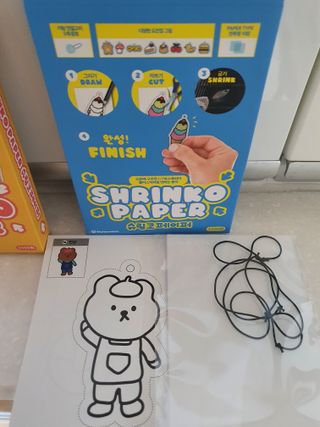 워터멜론컴퍼니 슈링코 페이퍼 3개 Set / 슈링클스 호환 종이 키링 만들기 미술놀이 재료 키트 — 5점을 준 리뷰어가 2022년 11월 올린 사용 사진