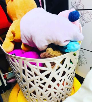 올맘 빨래바구니 2P 아이보리/브라운/스카이블루 — 5점을 준 리뷰어가 2021년 8월 올린 사용 사진