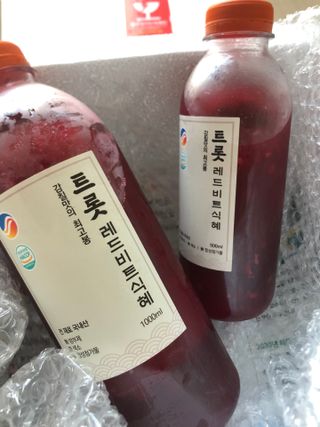 트롯전통식혜 트롯레드비트식혜 1리터 +500리터 — 5점을 준 리뷰어가 2021년 5월 올린 사용 사진