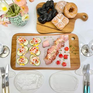 에디터스픽 소소한 티크 원목 도마+핸들형 플레이팅 도마 — 5점을 준 리뷰어가 2021년 9월 올린 사용 사진