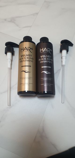 헤어플러스 블랙 컬러본드 샴푸 트리트먼트 300ml — 5점을 준 리뷰어가 2021년 5월 올린 사용 사진