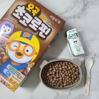씨알푸드 뽀로로 시리얼 3종 — 5점을 준 리뷰어가 2022년 2월 올린 사용 사진