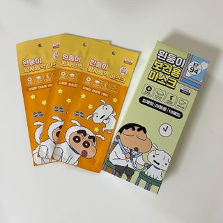 [숨그림]  덴탈마스크 짱구 우리아이 그리고 내가 쓰는 믿을수있는 케릭터 마스크  16종 — 5점을 준 리뷰어가 2021년 11월 올린 사용 사진