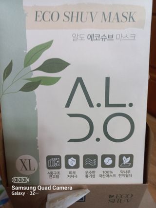 알도(A.L.D.O) 알도 에코슈브 성인 마스크(특대형) — 5점을 준 리뷰어가 2022년 9월 올린 사용 사진
