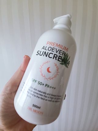 [닥터문] 프리미엄 알로에베라 선크림 500ml — 5점을 준 리뷰어가 2022년 7월 올린 사용 사진