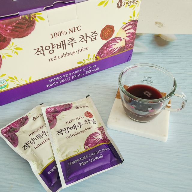 자연에온 적양배추 착즙 주스 70ml 30개입 리뷰 사진