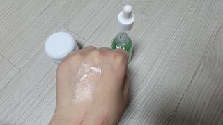 [녹산] 그린 솔루션 멀티 수분 앰플 + 그린 솔루션 멀티 수분크림 — 4점을 준 리뷰어가 2022년 10월 올린 사용 사진