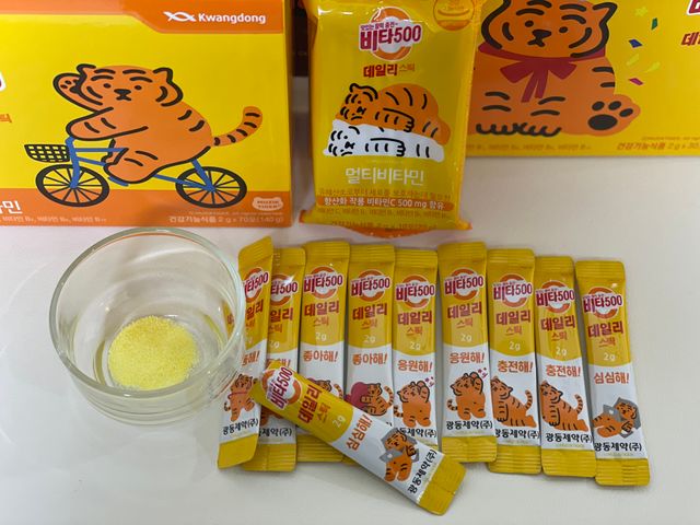 [광동] 비타500데일리스틱  ★빼빼로데이★ 30포+70포+ 뚱랑이스티커+빼빼로+쇼핑백 리뷰 사진