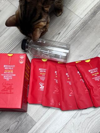 클린24시간 레드박스 1BOX(5포) + 전용보틀(500ml) — 5점을 준 리뷰어가 2024년 3월 올린 사용 사진
