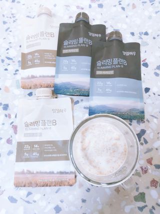 일일하우 슬리밍 플랜B 고소한 귀리맛, 진한 카카오맛 (체중조절식) — 5점을 준 리뷰어가 2023년 8월 올린 사용 사진