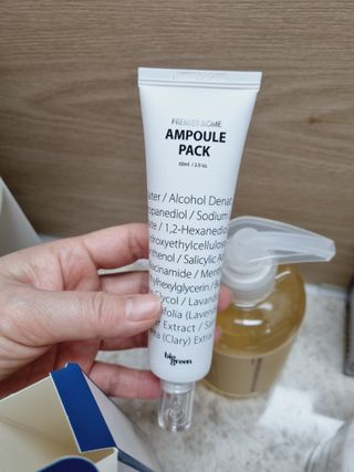 빅그린 카렌듈라(지성두피용)&시카(중건성두피용)탈모샴푸500ml-택1,빅그린 프리미어바이옴탈모앰플팩 60ml — 5점을 준 리뷰어가 2022년 12월 올린 사용 사진