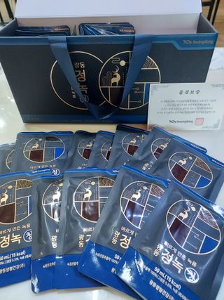 광동생활건강 [광동] 바르게 만든 녹용, 광동정녹청 30포. — 5점을 준 리뷰어가 2023년 3월 올린 사용 사진
