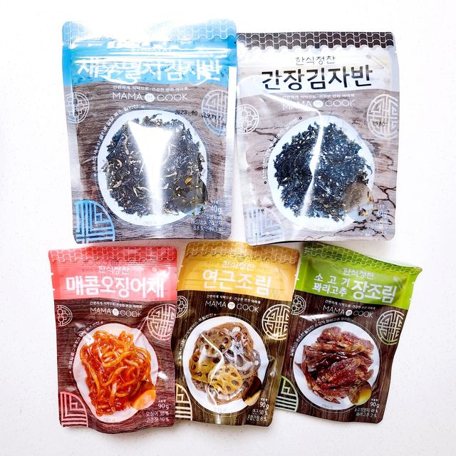 [마마쿡] 전 청와대 천상현 셰프의 밑반찬  5종세트(소고기 장조림+연근조림+진미채+간장김자반+새우김자반) 리뷰 사진
