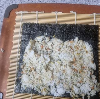 해풀잎 누구나 김밥*1ea [(혼합야채 35g *1ea,  김밥김 (5g, 5ea),  양념간장 (6g, 5ea), 참기름(5g, 2ea)] — 5점을 준 리뷰어가 2022년 7월 올린 사용 사진