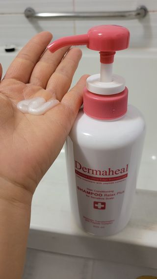 더마힐 헤어 컨디셔닝 샴푸 릴렉스 500ml — 5점을 준 리뷰어가 2021년 1월 올린 사용 사진