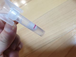 케이퓨리 아나파코 코로나 타액 자가 진단키트 1회분 3개 — 5점을 준 리뷰어가 2023년 4월 올린 사용 사진