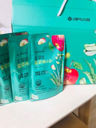 서울약사신협 잘 담은 알로애사과_70ml x 30포 — 5점을 준 리뷰어가 2021년 9월 올린 사용 사진