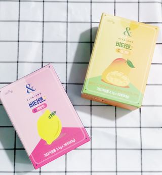 비타앤C 레몬맛, 망고맛 — 5점을 준 리뷰어가 2021년 4월 올린 사용 사진