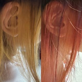 [유니프] 헤어 샤이니 핑크 컬러 트리트먼트240g — 4점을 준 리뷰어가 2023년 11월 올린 사용 사진