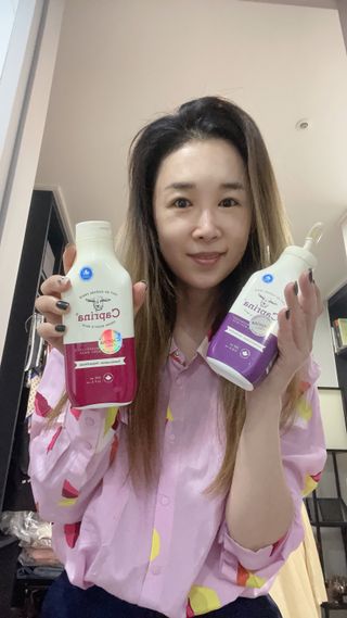 [카프리나]프레쉬 산양밀크 어메이징 바디로션 350ml (시어버터 향) — 5점을 준 리뷰어가 2023년 6월 올린 사용 사진