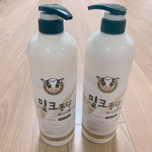 [과일나라] 대용량 밀크퐁당 바디로션+바디워시 2종 리뷰 사진