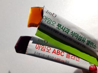 아임오 풋사과 식이섬유 밸런스 젤리 14포 — 5점을 준 리뷰어가 2021년 8월 올린 사용 사진