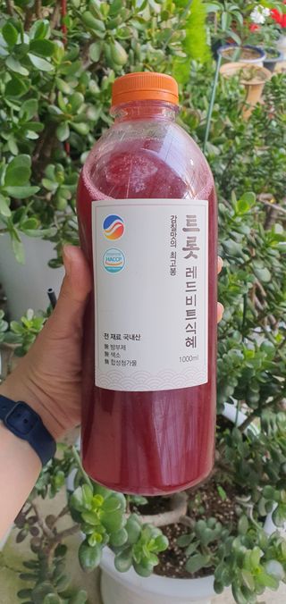 트롯전통식혜 트롯레드비트식혜 1리터 +500리터 — 5점을 준 리뷰어가 2021년 5월 올린 사용 사진