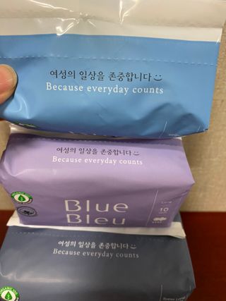 블루블루 유기농 순면 커버 생리대 — 5점을 준 리뷰어가 2021년 1월 올린 사용 사진